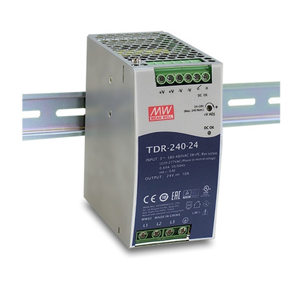 rail industriel triphasé de 240W TDR-240-24 DIN construit dans PFC actif