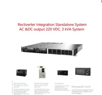 Système intégré autonome 3kva d'Eltek Rectiverter 1 phase 220 volts continu