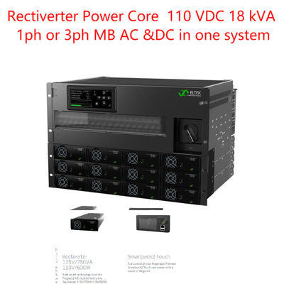 Système d'alimentation du noyau 110vdc Eltek Rectiverter 18 KVA 24kw 230v Flatpack de puissance