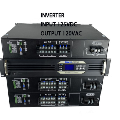 Invertisseurs DC à AC de 19 pouces montés sur rack Dc 125v à 120v 3kva 2400w Invertisseur d'onde sinusoïdale pure