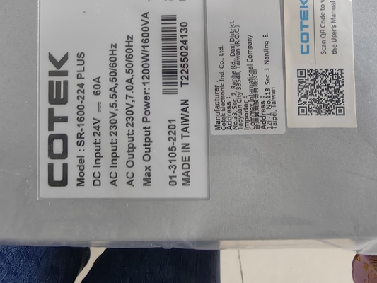 Invertisseur CC CA Cotek SR 1600-224 Plus 24Vdc en sortie 230Vac 1600VA Invertisseur à support