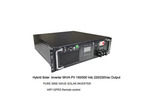 Monture de rack Pure Sine Ware Inverteur solaire hybride 5KW PV 150/500Vdc 220/230Vac Sortie Wifi GPRS pour BTS