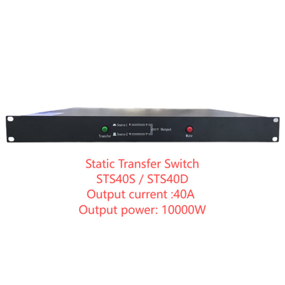 Commutateur de transfert statique à relais monophasique STS à double commutation 220V avec une plage de courant STS45S STS45D 45A pour l'alimentation en courant alternatif à double canal