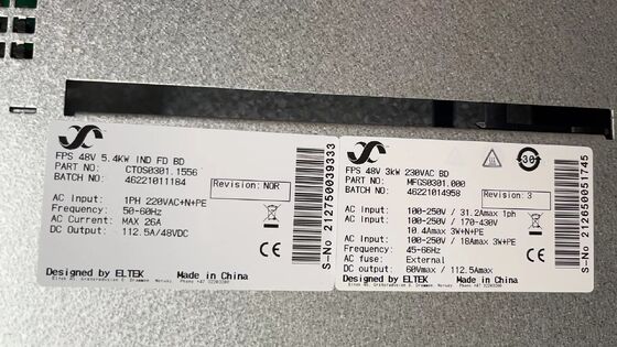 Système d'alimentation de télécommunication Eltek 24V Flatpack S 1U 5R 9kw avec contrôleur Smartpack S 241122.900