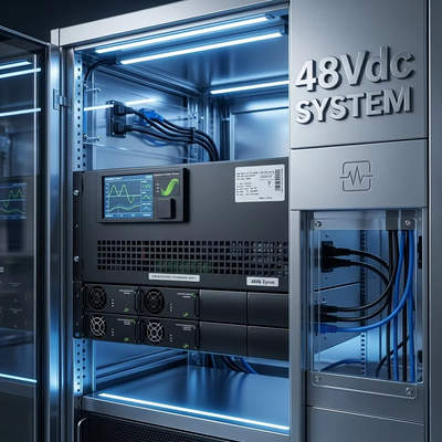 FP2 Système d'alimentation intégré 48V 12KW 6KVA 230V 5U pour station de base avec protection contre les surtensions SPD