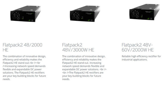 Systèmes Flatpack2 48V/24kW de redresseur de télécom