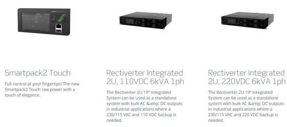 Le système d'alimentation de 8KW 230Vac 4KW 115Vac Rectiverter 48Vdc a intégré 2U 6kVA 1ph (CIOR0402.XXX)