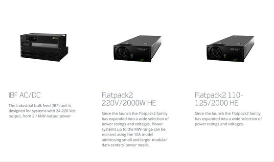 Eltek Flatpack2 Système IBB Système d'alimentation en courant continu industriel avec une sortie en courant continu de 16 kW Protection IP21 et courant maximal 300 ADC